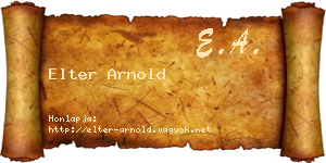 Elter Arnold névjegykártya